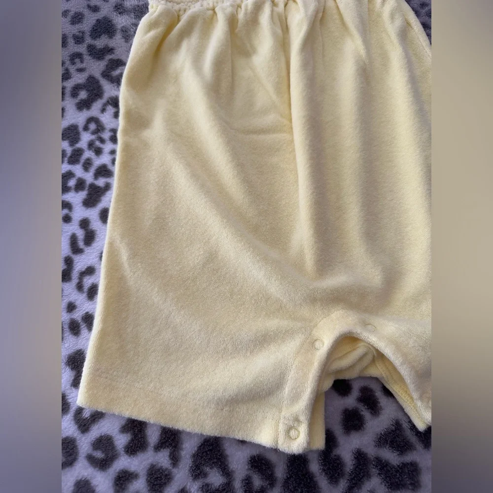 Old Navy Smocked French Terry One-Piece Romper in Yellow Size 12-18 Months
